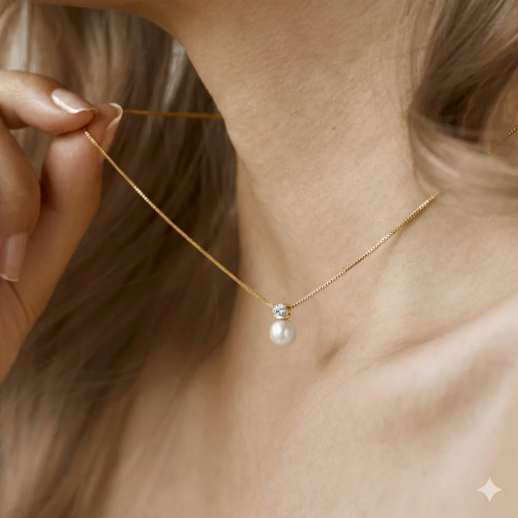 Golden Pearl Elegance Necklace