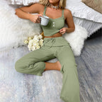 [Top + Free Trousers] Willow Premium Ribbed Lounge Set