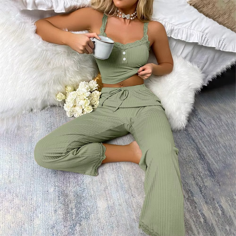 [Top + Free Trousers] Willow Premium Ribbed Lounge Set